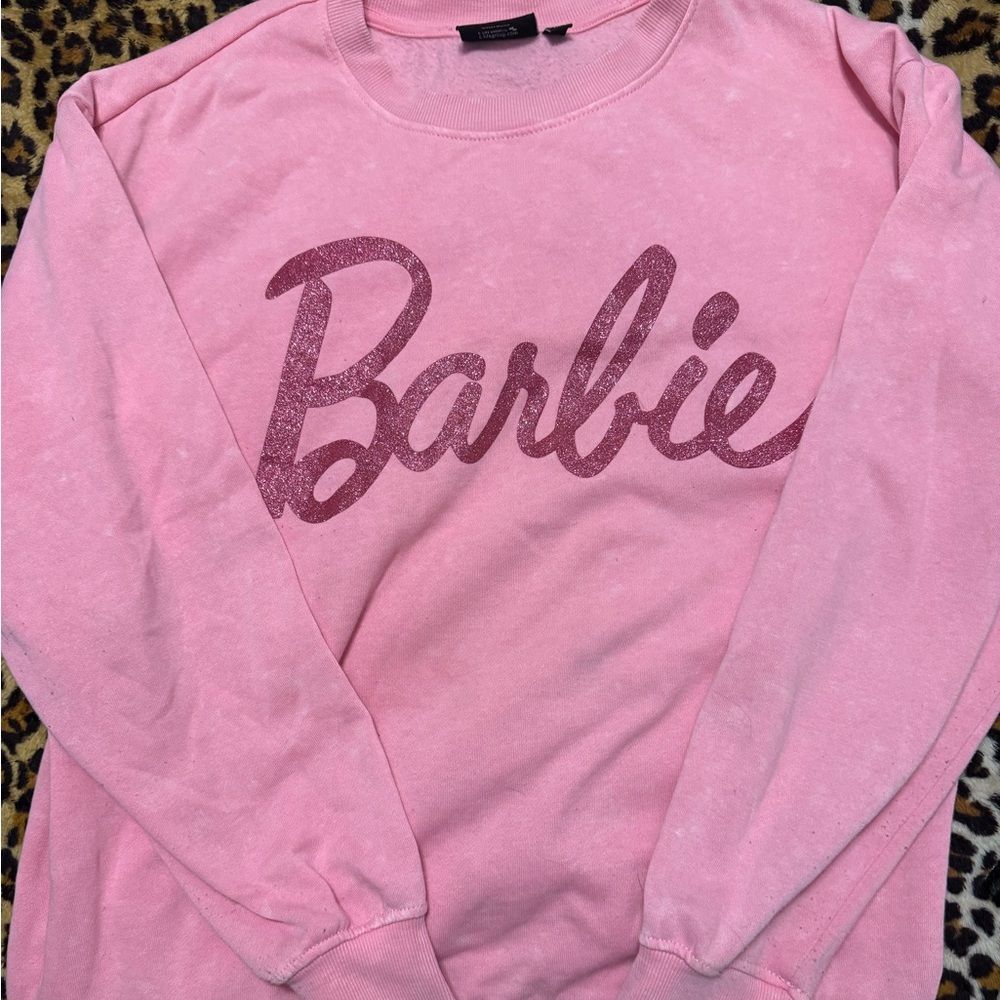Barbie Glitter Logo Pink Sweatshirt